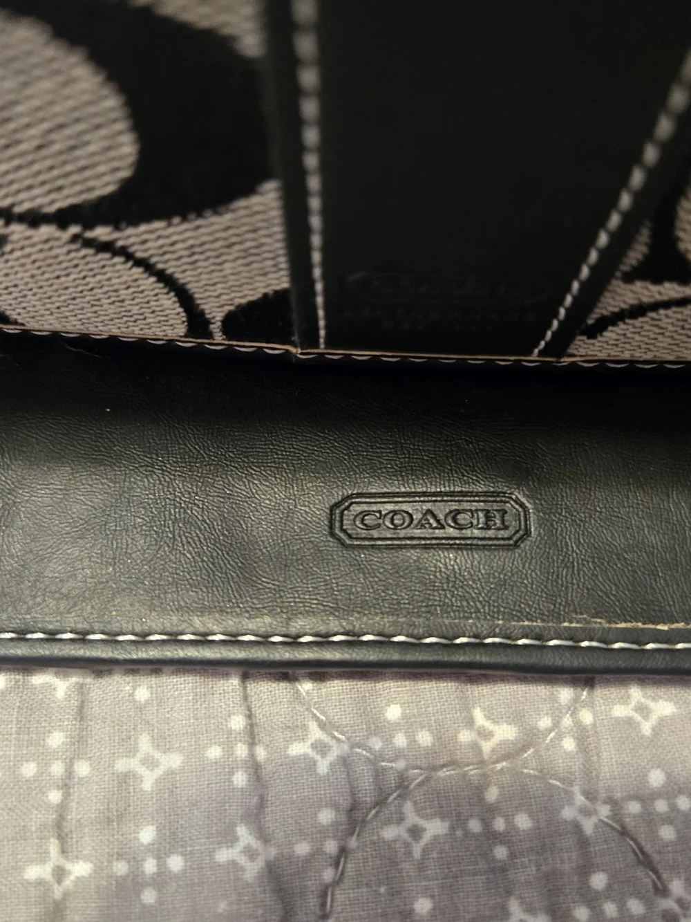 COACH Signature Canvas Clutch Wallet in Black and Cream